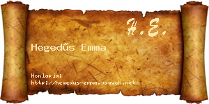 Hegedűs Emma névjegykártya